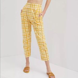 Anthropologie Jolie Gingham Tapered Pants